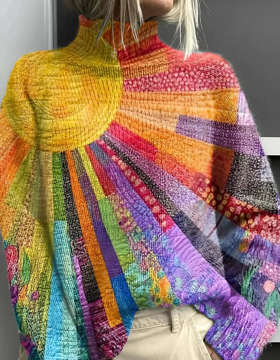 Ada Vibrant Turtleneck Sweater - Aries x Rose