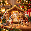 Traditional Jesus Birth Figurines & Stable Decoration