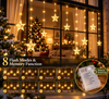 Warm White Star Curtain Lights with 8 Lighting Modes