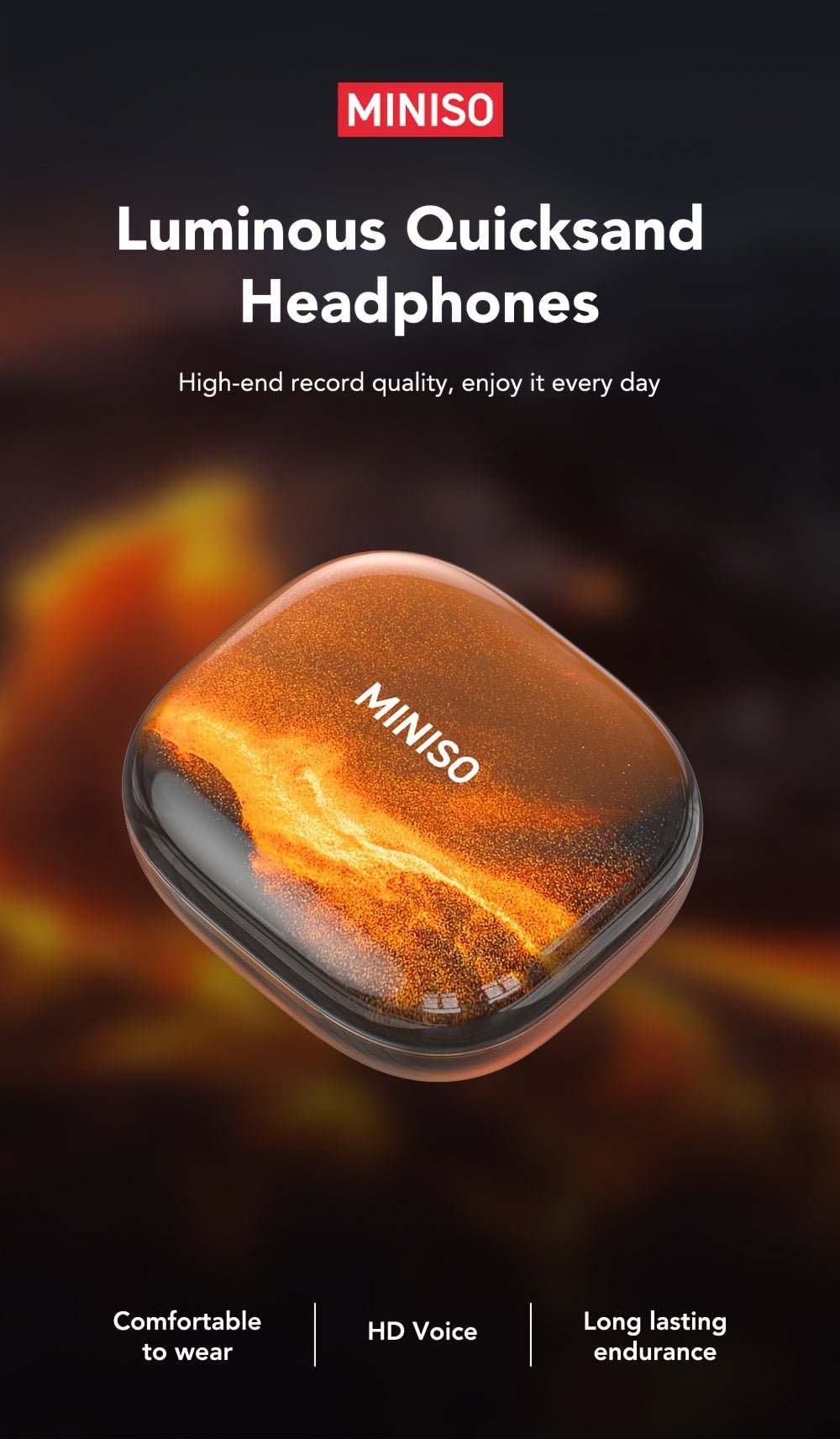 MINISO MS185 OWS Open - back luminous Quicksand Earphones with HIFI - level Sound Quality, Music, HD Voice, 40 hours of long Battery life, suitable for listening to Music, Running And Fitness - Aries x Rose