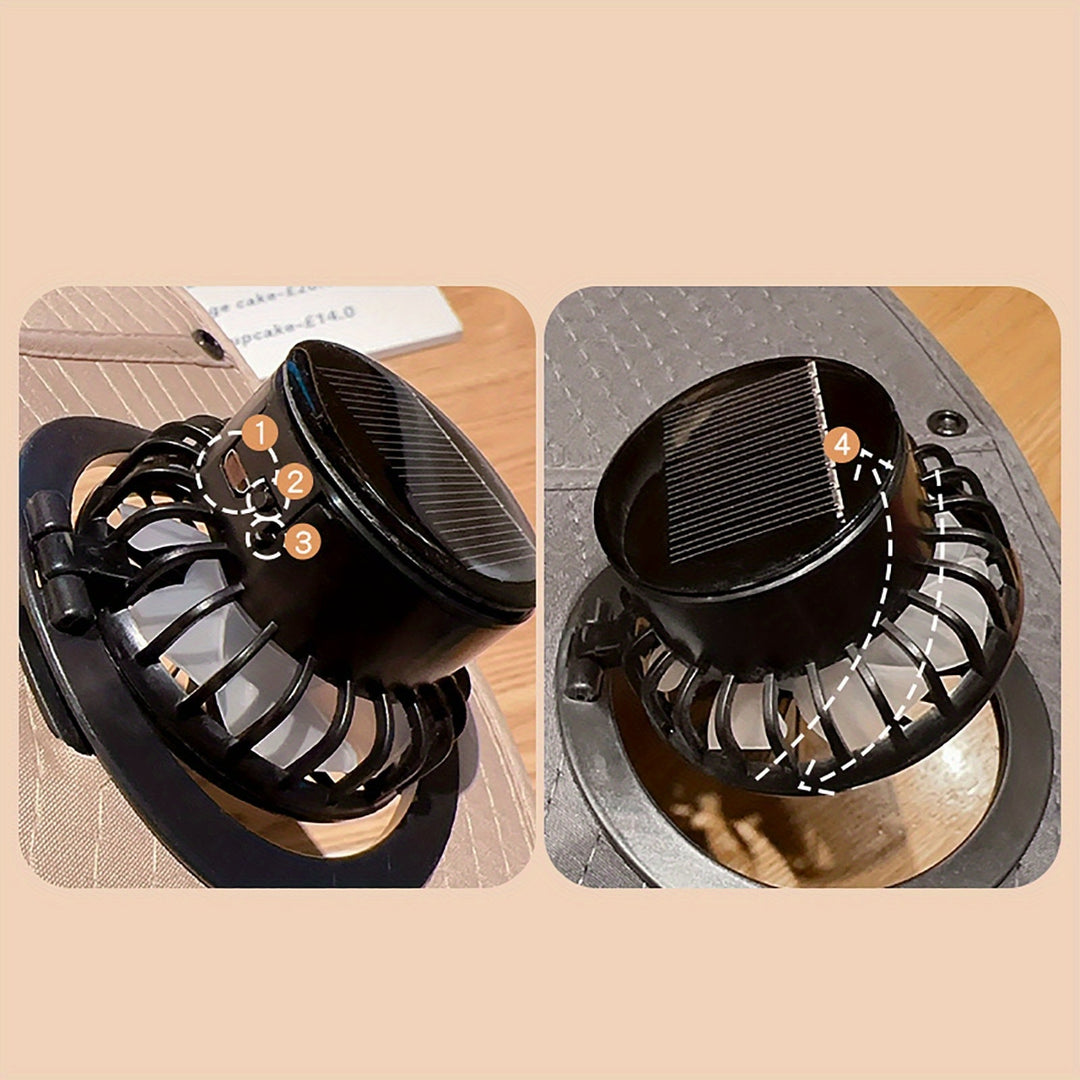 Solar-Powered Cooling Hat with Built-in Fan - Wide Brim, High Quality Outdoor Sunshade for Beach, Camping, Fishing - Lightweight Sombrero-like design for Men & Women - Ideal Summer Accessory, Hat, Beach, Durable