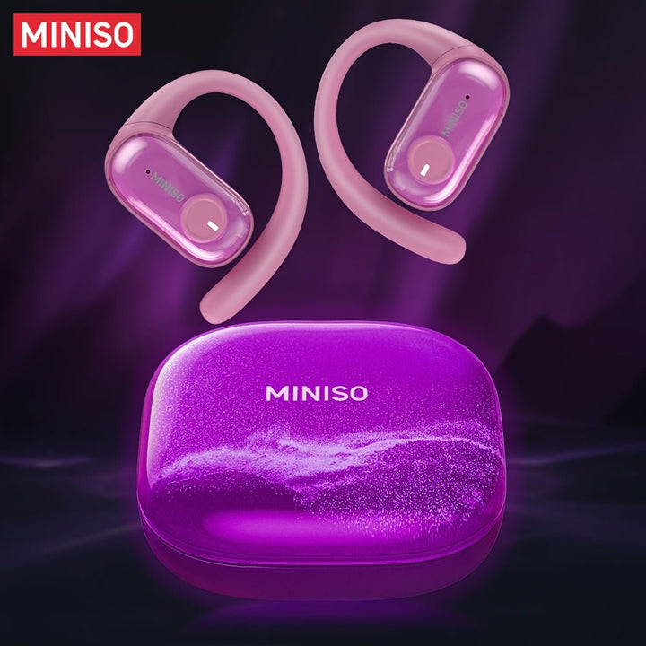 MINISO MS185 OWS Open - back luminous Quicksand Earphones with HIFI - level Sound Quality, Music, HD Voice, 40 hours of long Battery life, suitable for listening to Music, Running And Fitness - Aries x Rose