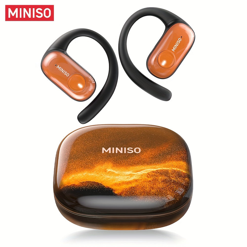 MINISO MS185 OWS Open-back luminous Quicksand Earphones with HIFI-level Sound Quality, Music, HD Voice, 40 hours of long Battery life, suitable for listening to Music, Running And Fitness