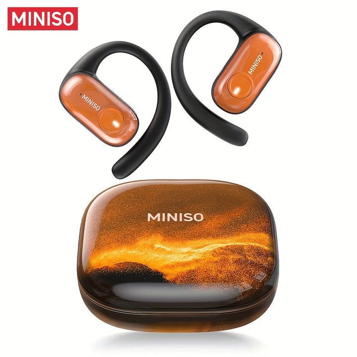 MINISO MS185 OWS Open - back luminous Quicksand Earphones with HIFI - level Sound Quality, Music, HD Voice, 40 hours of long Battery life, suitable for listening to Music, Running And Fitness - Aries x Rose