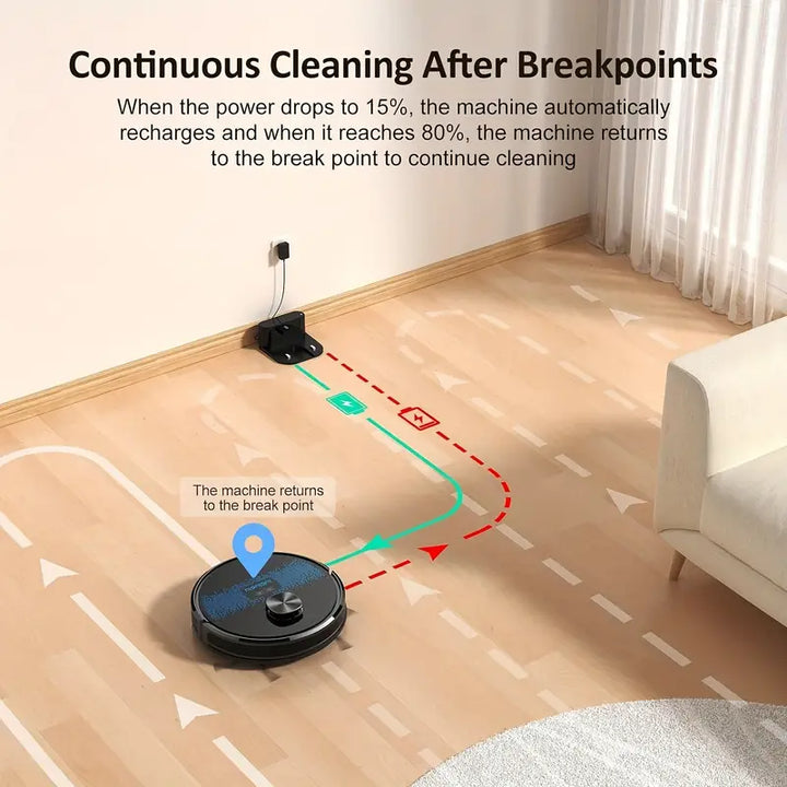 Lubluelu SL60D Robot Vacuum & Mop Combo, 4000Pa Strong Suction, Wi-Fi App Control, 150 Min Runtime, 10 No-Go Zones, Ideal for Pet Hair & Carpet Cleaning, Smart Laser Mapping, Voice Commands, Multi-Surface Floor Cleaning, Carpet Cleaning Robot | Sleek Robotic Design | Powerful Suction Vacuum, Lubluelu