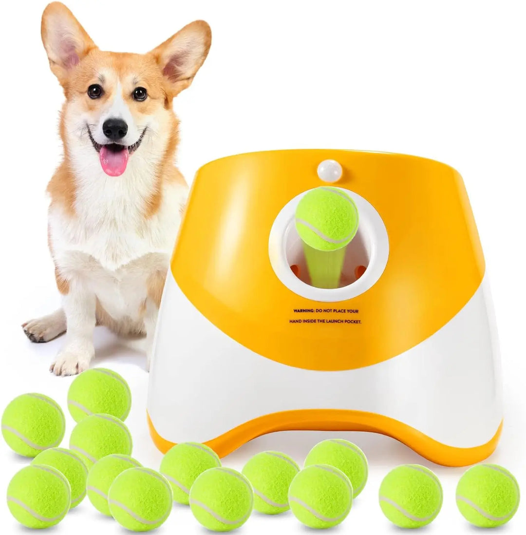 FetchPro Automatic Dog Ball Launcher with tennis ball
