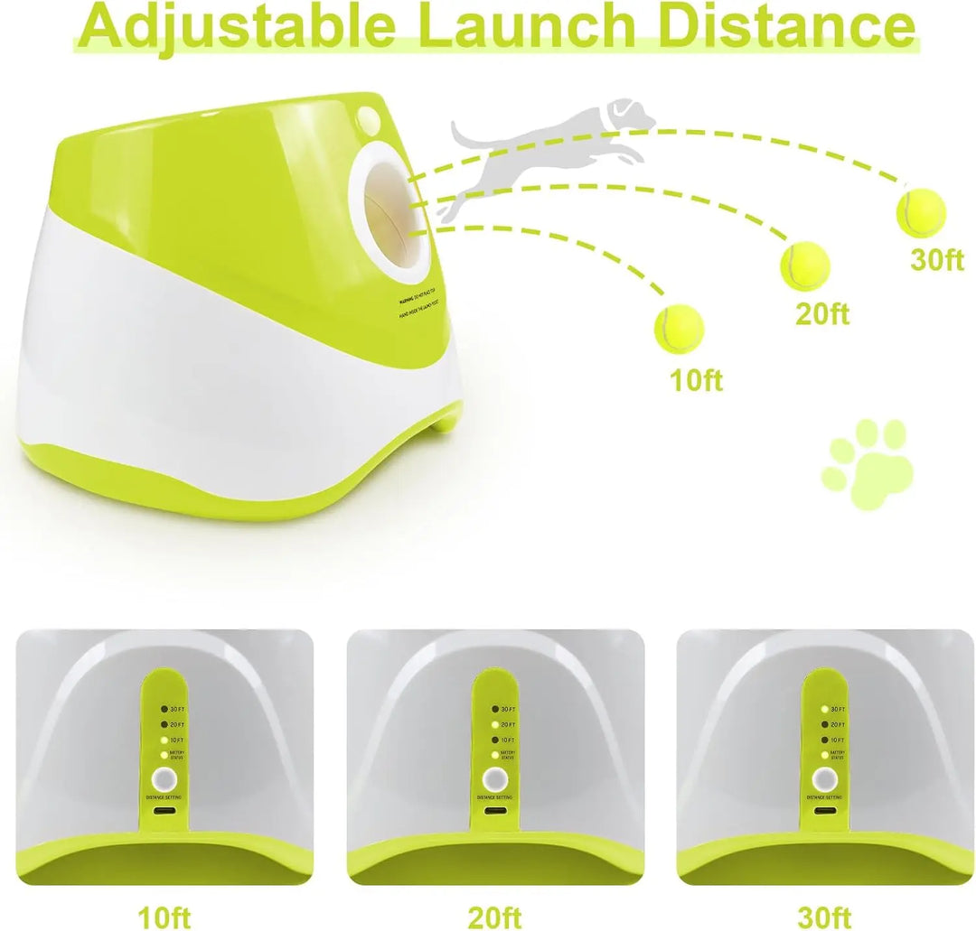 Automatic launcher with charger and tennis balls included

