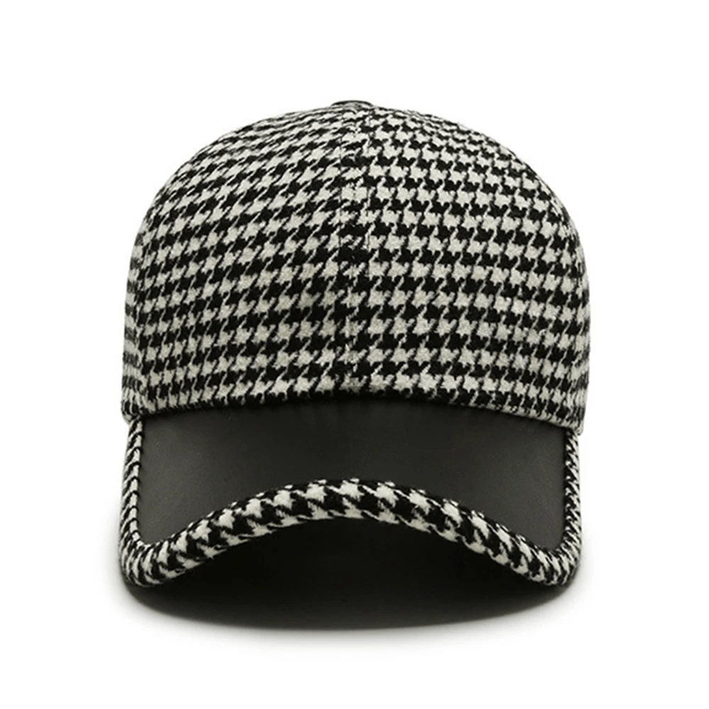 Thalor Classic Houndstooth Leather Cap - Aries x Rose