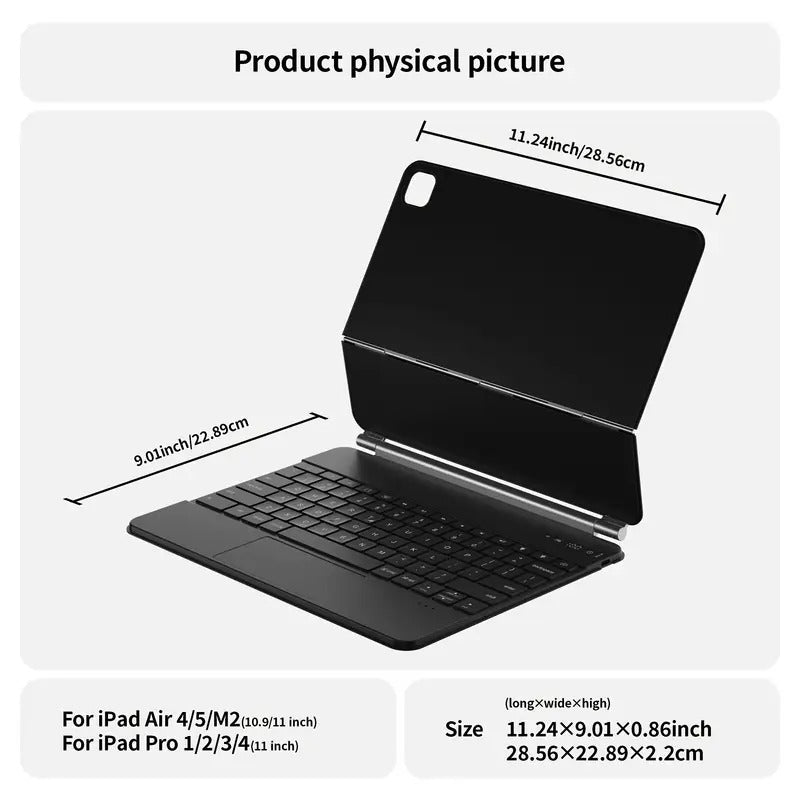 MagicLink™ Backlit Keyboard Case for iPad – Touchpad - Aries x Rose