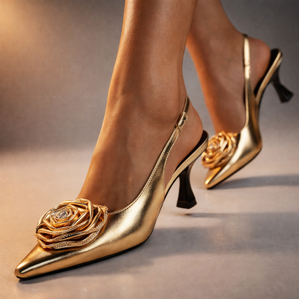Rosette Slingback Heels