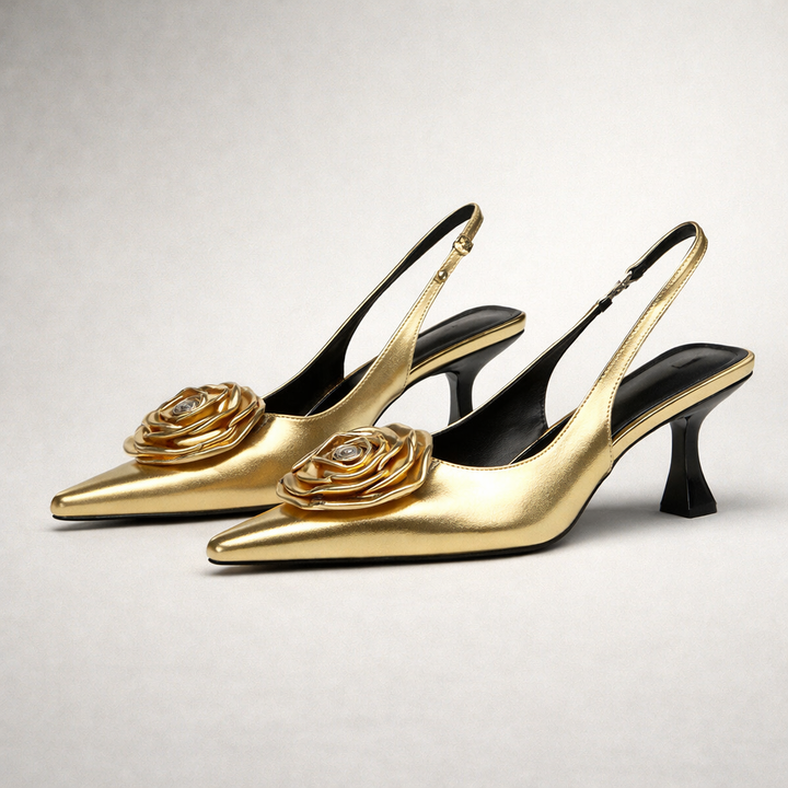 Rosette Slingback Heels