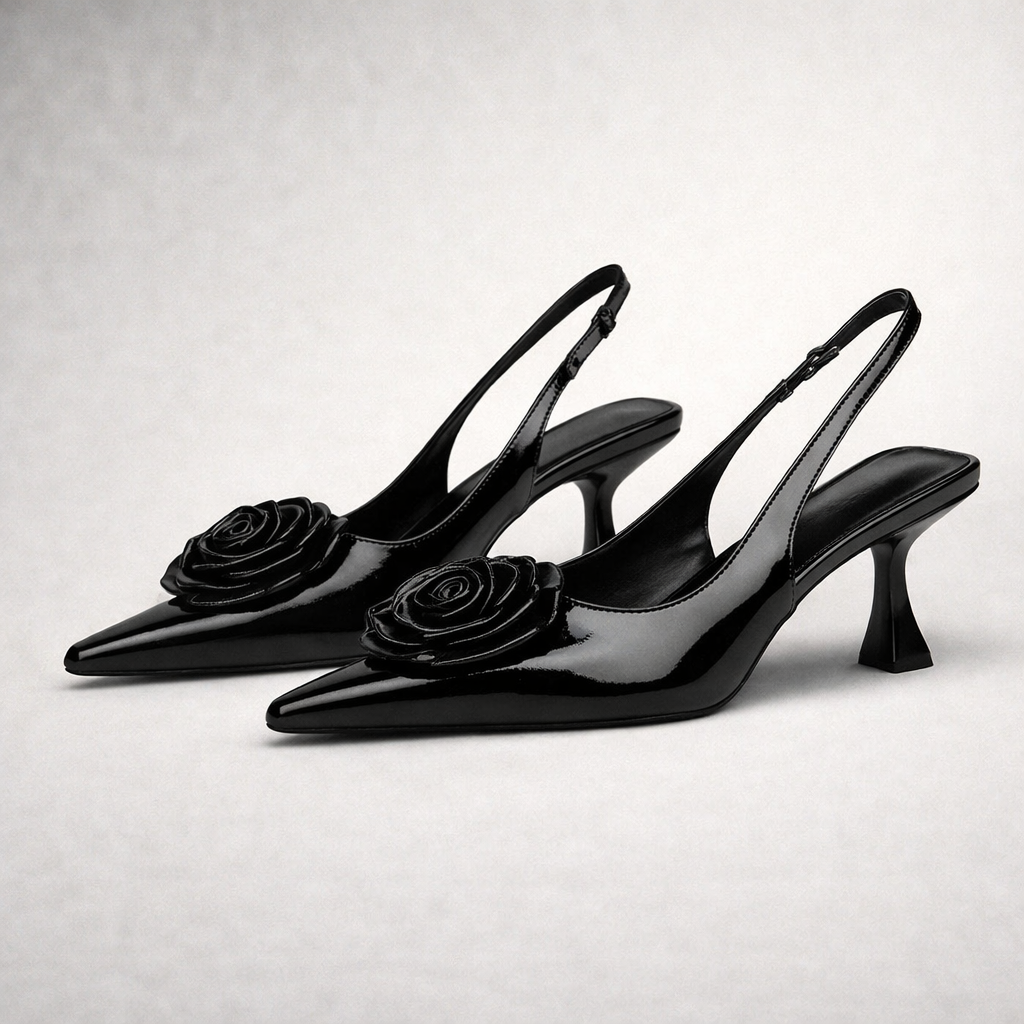 Rosette Slingback Heels