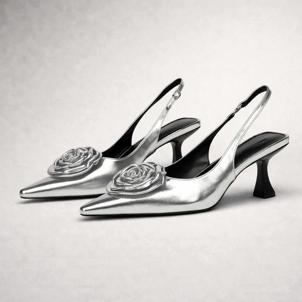 Rosette Slingback Heels