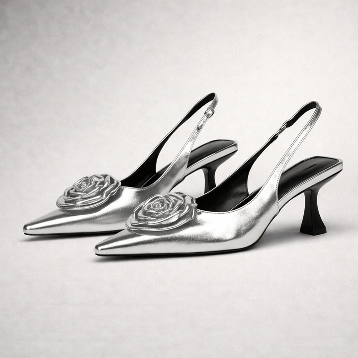 Rosette Slingback Heels