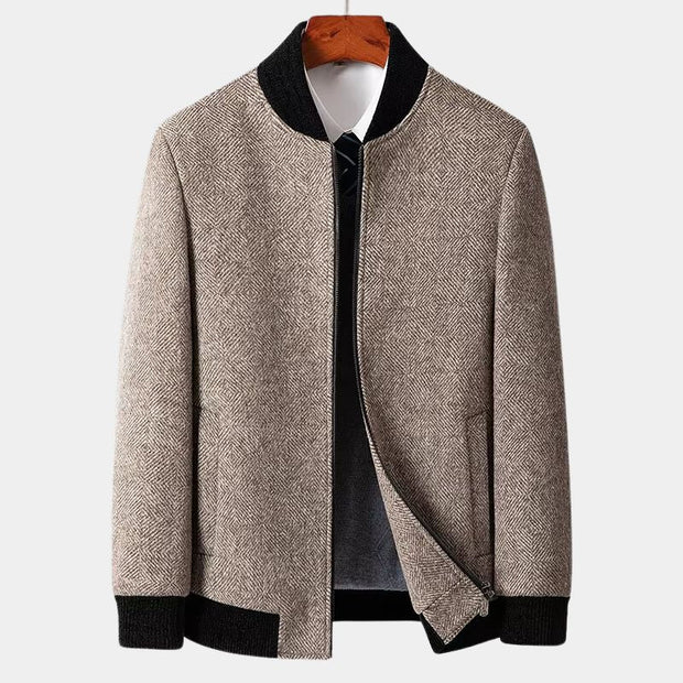 Langford Mont Wool Jacket front view with structured design
