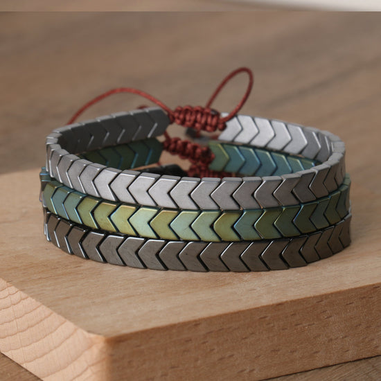 Arvani Hematite Bracelet Set