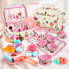 Flower Princess Tea Party Set | Kids Pretend Play Tea Set with Desserts & Carrying Case