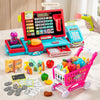 Kids Interactive Cash Register Playset | Pretend Shopping Store with Cart, Scanner & Calculator