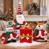 Christmas Plush Toys Set | 3-Piece Santa, Snowman & Moose Holiday Decorations