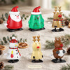Christmas Wind-Up Jumping Toys | 6-Piece Festive Santa, Snowman & Reindeer Toy Set
