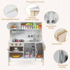 Wooden Kids Play Kitchen Set | Pretend Cooking Kitchen with 18 Accessories