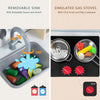Wooden Kids Play Kitchen Set | Pretend Cooking Kitchen with 18 Accessories