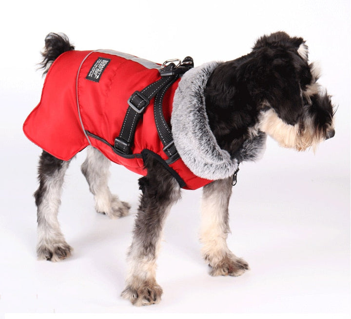 PawsGuard Waterproof Winter Jacket For Dogs With Harness