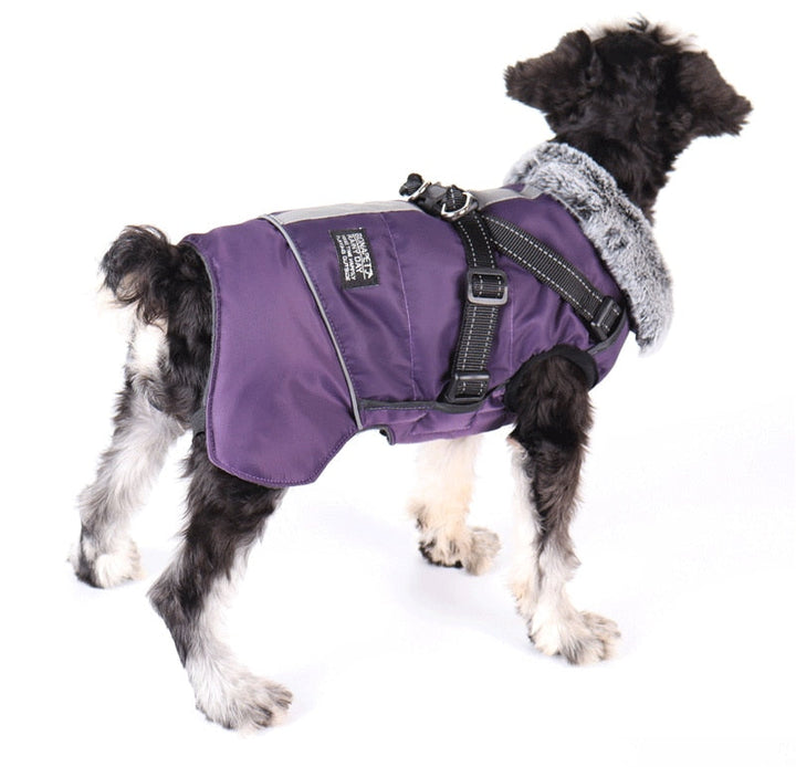 PawsGuard Waterproof Winter Jacket For Dogs With Harness