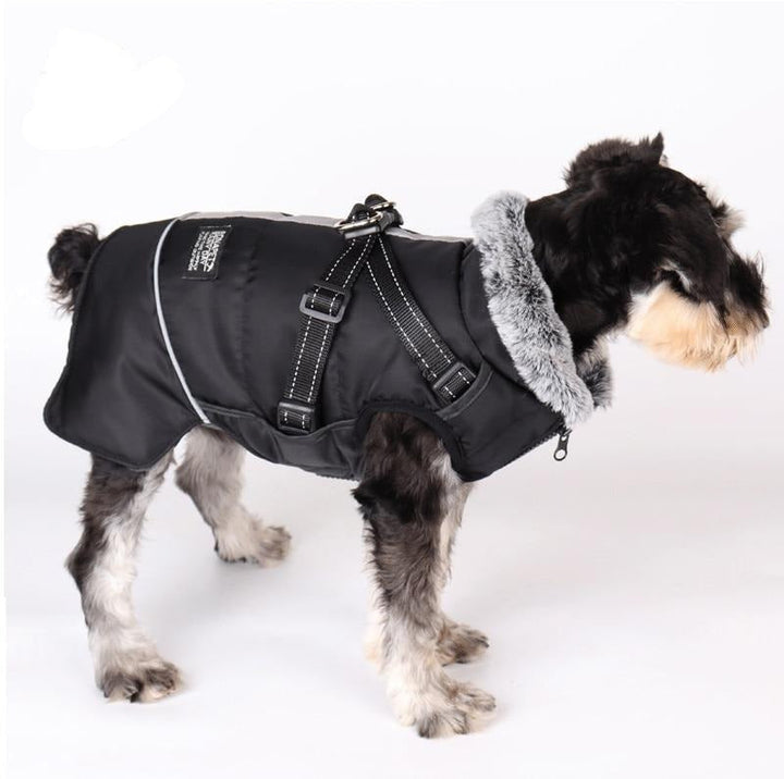 PawsGuard Waterproof Winter Jacket For Dogs With Harness