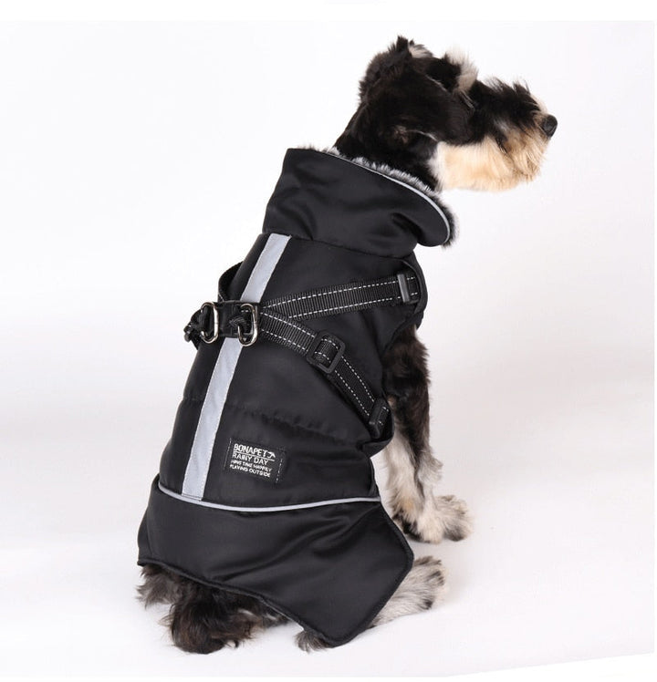 PawsGuard Waterproof Winter Jacket For Dogs With Harness