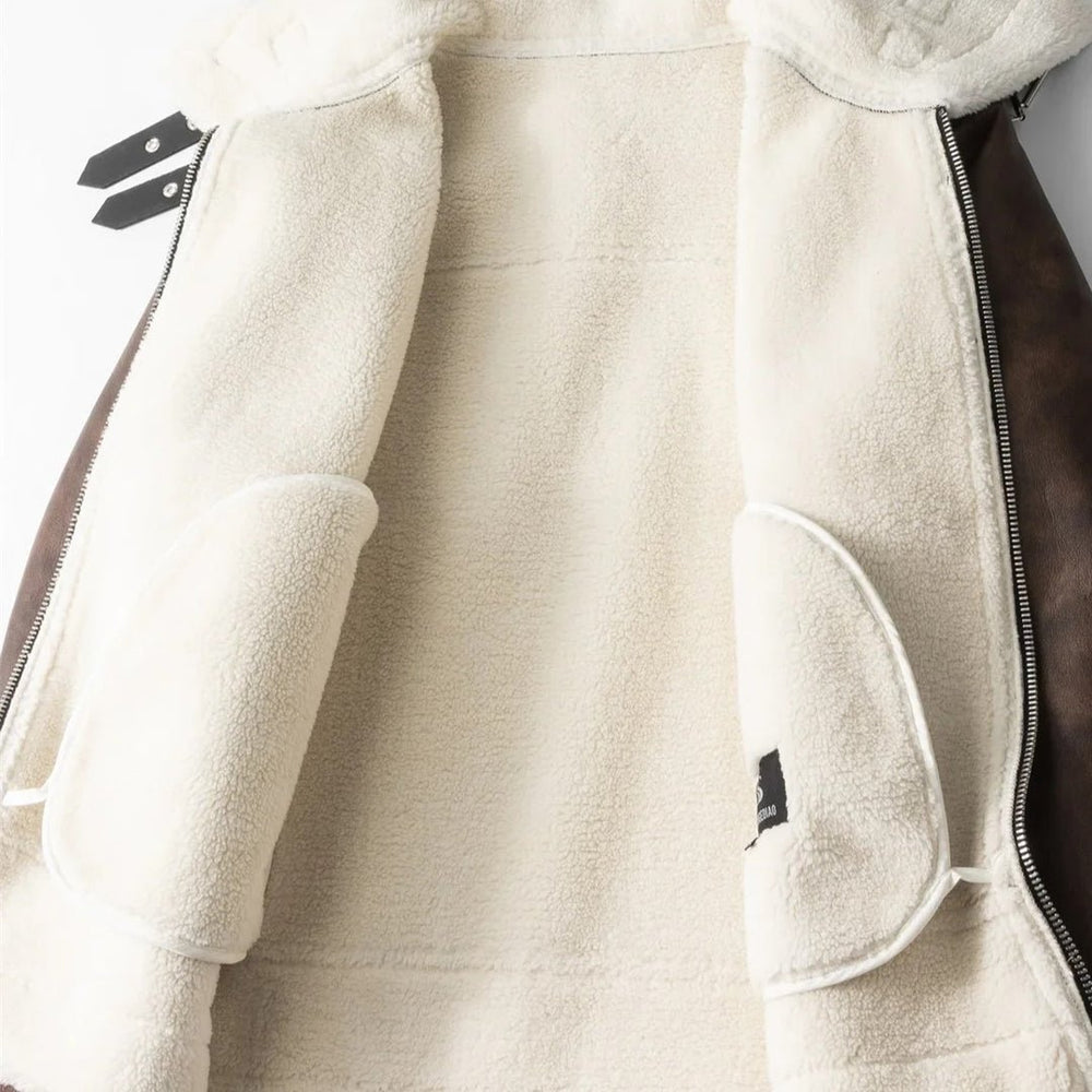 Leather Aviator Jacket - Aries x Rose