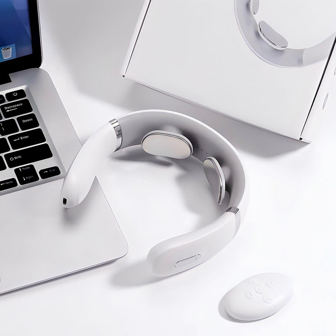 Close-up of massage nodes and ergonomic neck wrap design
