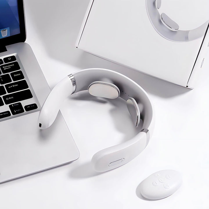 Close-up of massage nodes and ergonomic neck wrap design
