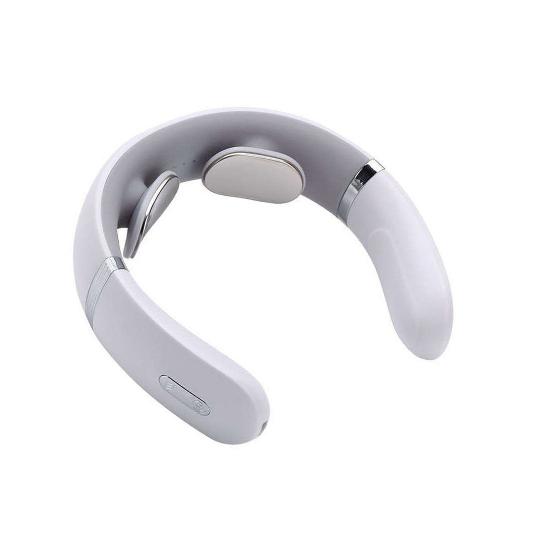 Cordless deep tissue neck massage device with heat and vibration
