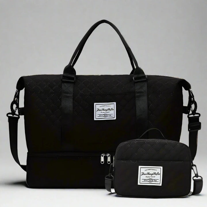 Foldable, carry-on size duffle bag with durable material

