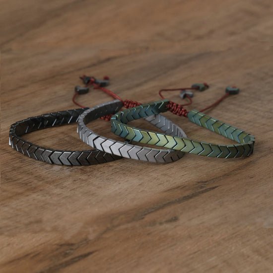 Arvani Hematite Bracelet Set - Aries x Rose